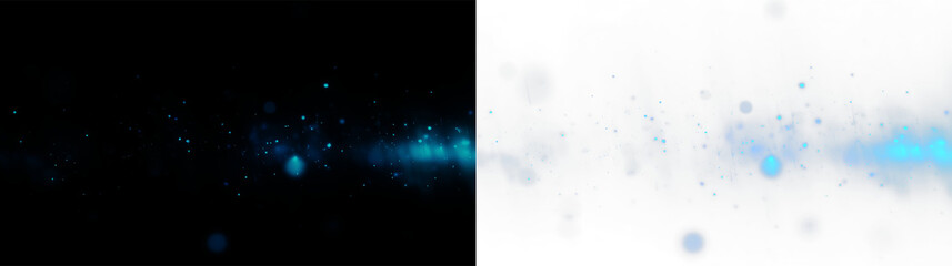 Naklejka premium Floating blue and white particles on a transparent background in a digital design