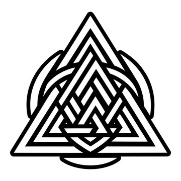 A filled style icon of valknut symbol