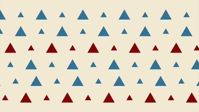 Blue and Red Triangles Geometric Pattern Minimalist Abstract Retro Style Seamless Background for Textile and Digital Design