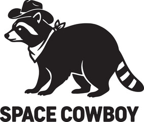Fototapeta premium raccoon wearing cowboy hat and bandana
