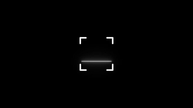 scanner icon animation isolated scanner neon shine icon animation .fingerprint biometric scanning animation. Biometric scanning animation showing neon fingerprint icon .4k video