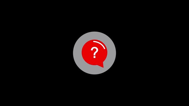 red motion graphic icon animation question