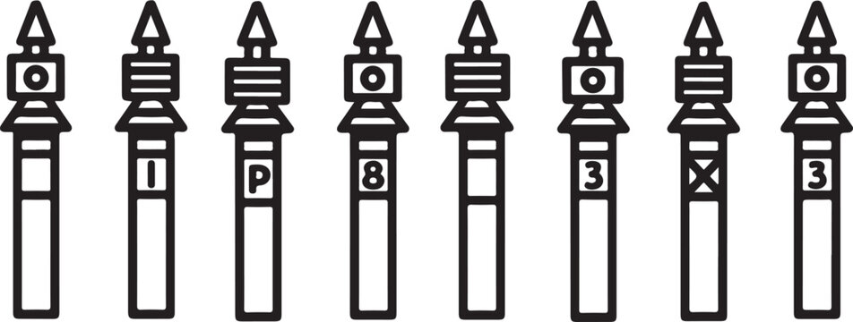 Black and white chess pieces arranged in starting position Vector