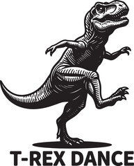 Tyrannosaurus rex dancing on one leg © GraphicGrove