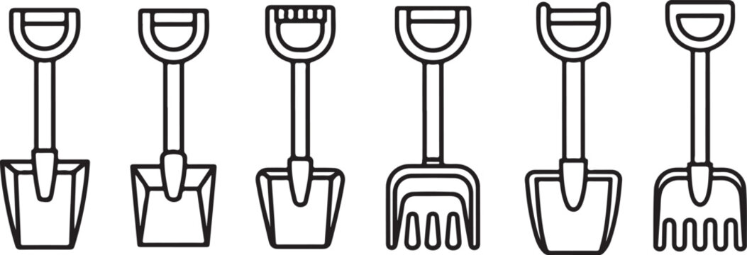 Sketch of six toilet designs with varying cistern and seat shapes Vector