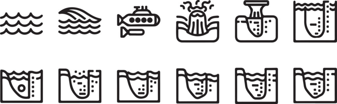 A series of icons depicting the evolution of human technology and transportation Vector