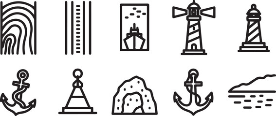 Fototapeta premium Black and white icons representing various themes and concepts Vector