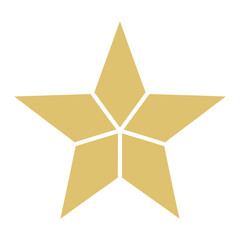 Obraz premium A golden five pointed star shape stands out against a plain white background silhouette