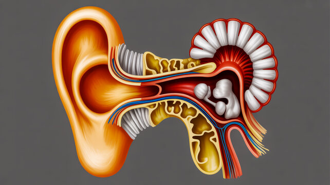 A detailed medical symbol known as the c_9fSsl5l_ReiZrJvxEXfPiQ_pT-rgc3RQlW7IaTkDKKI9g illustrates human ear anatomy