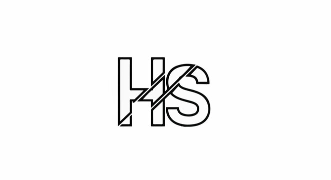 Bold sans-serif capital letters H and S with intersecting diagonal lines