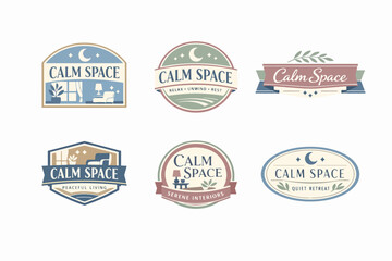 Obraz premium Branding concept designs for calm space showing a collection of logos, badges, and emblems with a peaceful, relaxing theme