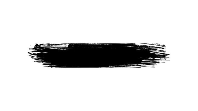 Grunge Brush Stroke Stop Motion Animation on a Transparent Background, Hand-drawn grunge brush texture, Paint the white brush background and your text with an alpha channel.