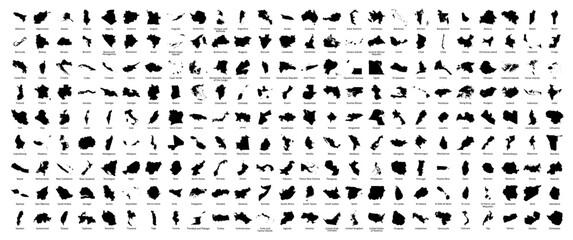 All Complete Countries Map of the World Perfect Icons . A complete maps of the world. Every single country map are listed and isolated with names. © Максим Лебедик