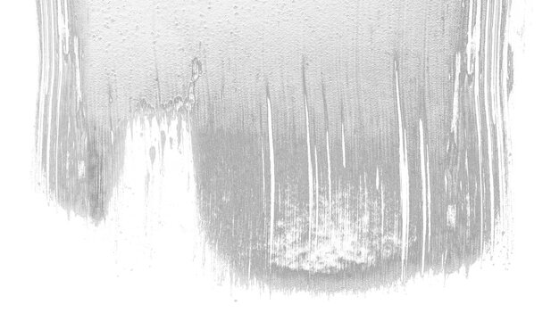 Real unevenly applied paint with leaking on transparent background isolated PNG on black background for overlay macro