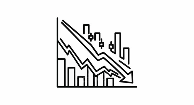 Simple graphic of a financial chart showing a downward trend