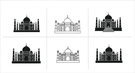 Naklejka premium Taj Mahal, a famous landmark in Agra, India. 