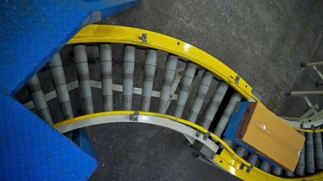 Packaging of canned fish are being transported from the canning factory to be delivered to distributors