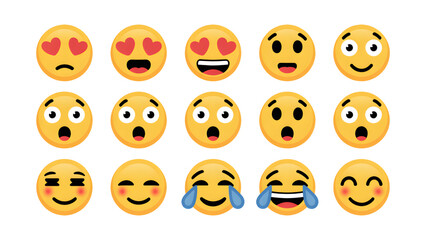 Fototapeta premium Emojis Faces Expressions Emotions