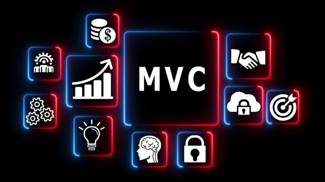 Modern m v c concept with digital symbolizing technology business and innovation