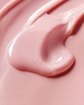 Pink cosmetic cream texture with smooth glossy surface and soft pastel color for skincare beauty product