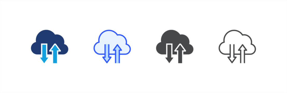 Cloud App icon multiple style collection. Vector illustration.