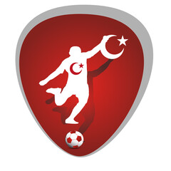 Naklejka premium Vector illustration of a red football button with a heart symbol icon representing love for soccer sport