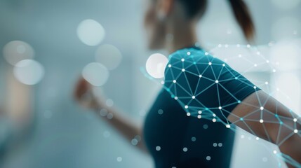 AI technology enhancing sports injury prevention through sensor-based movement tracking and data analysis. Personalized training plans. Balance performance optimization with athlete privacy protection