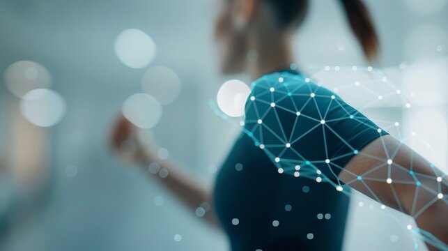 AI technology enhancing sports injury prevention through sensor-based movement tracking and data analysis. Personalized training plans. Balance performance optimization with athlete privacy protection