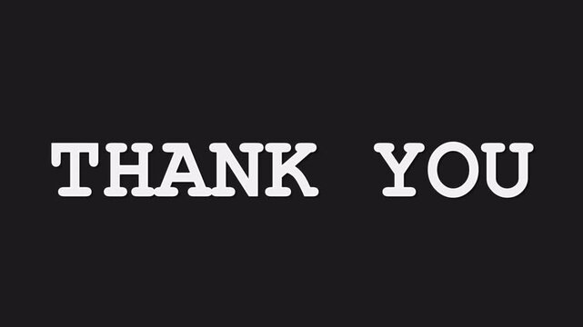 Thank You Bold Text Animation on Dark Background