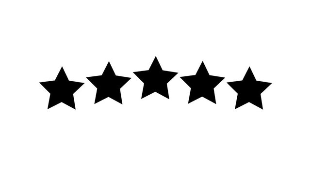 Four black stars arranged in a horizontal line on a white background