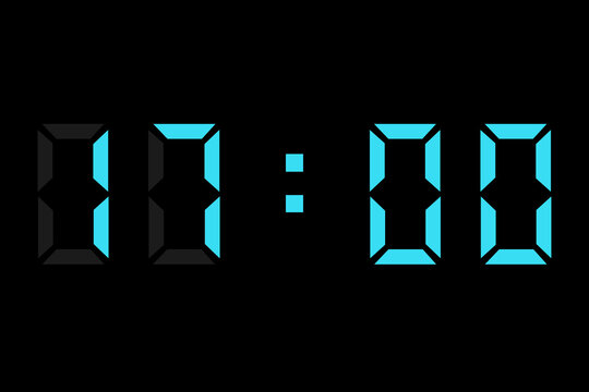 digital clock showing 17:00 in light blue on a black background
