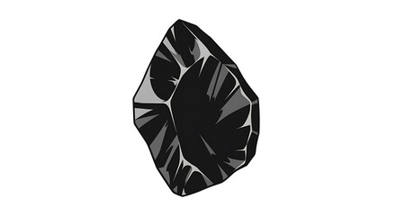 Fototapeta premium A minimalist vector illustration of a black diamond on a white background