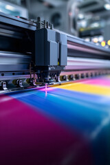 DTF printer applying vibrant colors on fabric