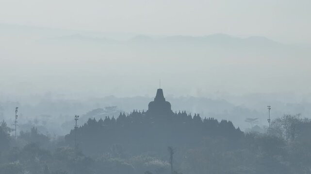 Silhouette of Borobudur Temple
