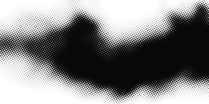 Fading hexagon gradient texture. Vanishing honeycomb pattern background. Geometric hexagonal halftone tech overlay backdrop. Black grunge halfton wallpaper. Vector retro dot texure wallpaper