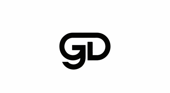 Black GD monogram on white background