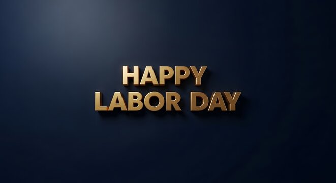 Happy labor day golden text celebration a festive september holiday for workers families