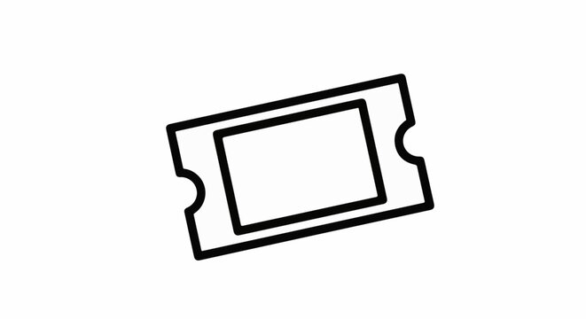 Simple outline icon of a horizontal ticket with a blank rectangular center