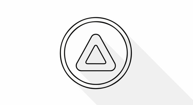 Minimalist geometric icon with a circle containing a triangle