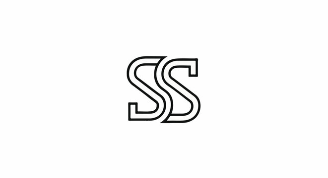 Interlocking double outline of the letter S, centered on white