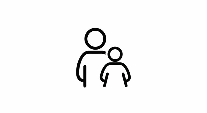 Icon depicting two simplified figures, adult and child, side by side