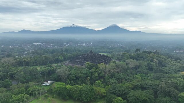 Aerial view of Borobudur Temple