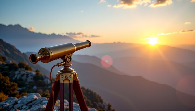 Sunset Telescope Overlooking Mountainous Valley&aelig;&trade;&macr; Fotograf&Atilde;&shy;as Paisajes Tranquilos