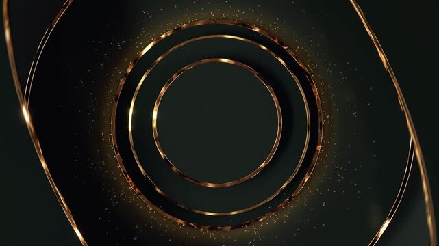 Awards Show Intro Animation with Rotating Gold Circles and Glitter
