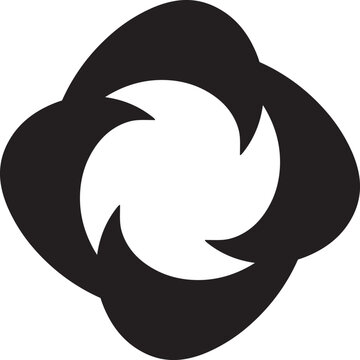 Abstract Swirl Flower Icon Vector Design