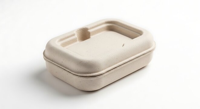 Rectangular Natural Fibrous Container With Recessed Lid For Storage Or Packaging Applications Presenting A Subtle Texture And Light Neutral Hue Displayed On A Light Illumination Surface Suitable