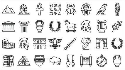 Fototapeta premium Ancient egypt history and archaeological symbols