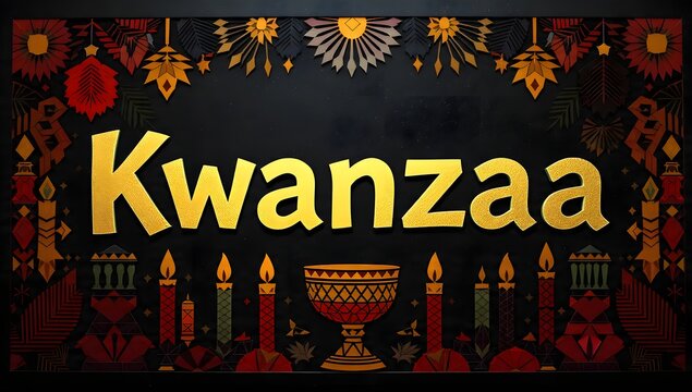 Kwanzaa Celebration Background with Candles and Decorations