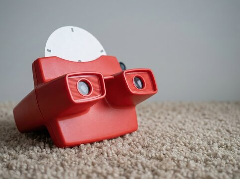 Red toy viewfinder for viewing images