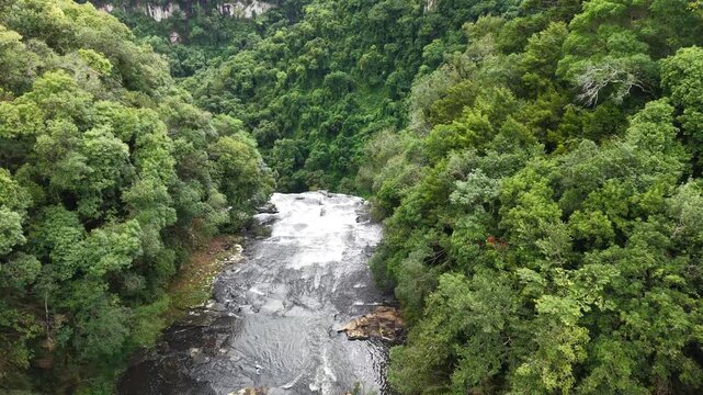 Aerial view of Caracol Cascade - Canela, Rio Grande do Sul, Brazil